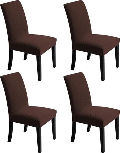 Vista 18 de Fundas para sillas de comedor, fundas elásticas para sillas de asiento decorativo, sin brazos, extraíbles, lavables, elásticas, universales