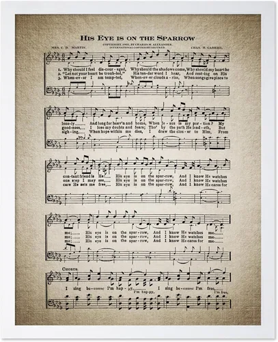 Vista 17 de Poster Master Póster de partitura de música vintage, impresión de himno retro, regalo para músico, amigo, "How Great Thou Art, himno, verso