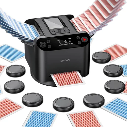 Vista 10 de Barajador y distribuidor automático de cartas KPAW - 1-2 mazos de apoyo para 12 jugadores Blanco