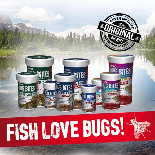 Vista 7 de Fluval Bug Bites - Alimento para peces tropicales, copos para peces pequeños a medianos, 0.63 onzas, A7330, marrón