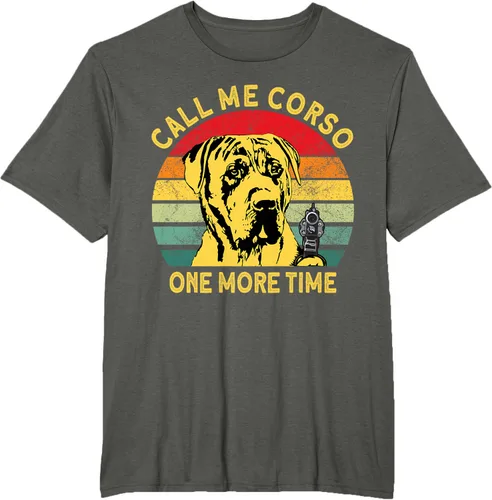 Vista 5 de Canary Dog Dad Call Me Corso Once More Perro Presa Canario Camiseta, Negro