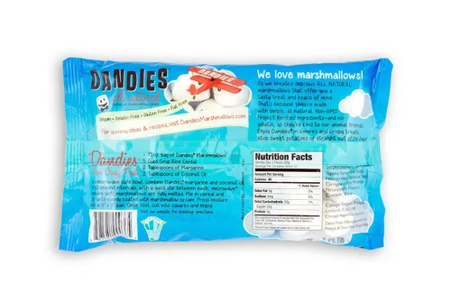 Vista 2 de Dandies Malvaviscos veganos, sin saborizantes artificiales, colorantes, jarabe de maíz o gelatina, perfectos para asar, S’mores o para picar