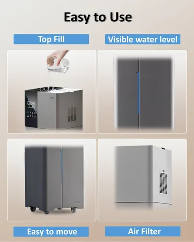 Vista 6 de Humidificador Lacidoll para Habitación Grande, Humidificadores de 26L/6.8Gal para Toda la Casa para Dormitorio Hogar 3000 pies cuadrados, 1800ml/H