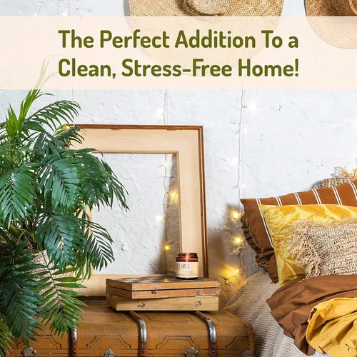 Vista 4 de Palo Santo de Ecuador y aceites esenciales de salvia griega para aromaterapia, vela de cera de soja natural para limpieza del hogar, hecha a mano