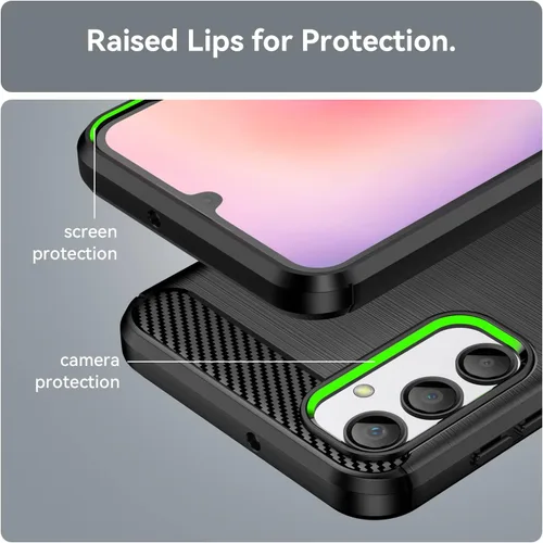 Vista 4 de Funda compatible con Samsung Galaxy A24 4G, con protector de pantalla, absorción de golpes, flexible de goma TPU protectora para A24 4G 2023 de 6.5