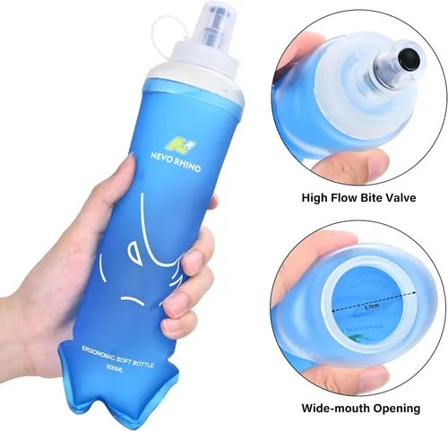 Vista 8 de N NEVO RHINO Chaleco para correr de 12L, chaleco de hidratación con 2 Negro