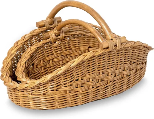 Vista 9 de The Basket Lady Cesta de Mimbre Recolectora, Pequeña, 18.5 pulg. L x 10 pulg. A x 9 pulg. Al, Sandstone (Se Vende Individualmente)