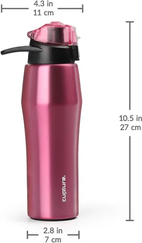 Vista 7 de Cupture Botella de acción con asa - Acero inoxidable aislado al vacío, 22 oz