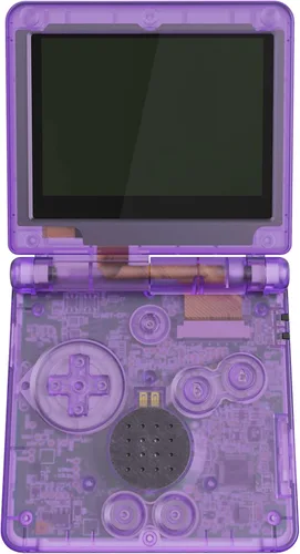 Vista 4 de IPS Ready Upgraded eXtremeRate Clear Atomic Purple Custom Replacement Housing Shell for Gameboy Advance SP GBA SP Compatible with Both IPS &