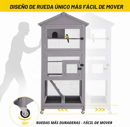 Vista 2 de Aivituvin Jaulas para pájaros al aire libre, pajarero, jaula para periquitos de interior con perca para pájaros, jaula grande de palomas con malla