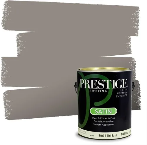Vista 232 de PRESTIGE Pinturas Pintura Exterior e Imprimación en Uno, 1 Galón, Mate, Combinación Comparable de Sherwin Williams* Black Magic* SW6991-PCM
