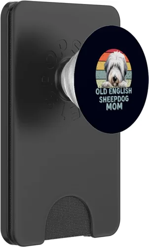 Vista 8 de Antiguo perro pastor inglés perro mamá retro vintage amantes de los perros PopSockets intercambiables PopGrip