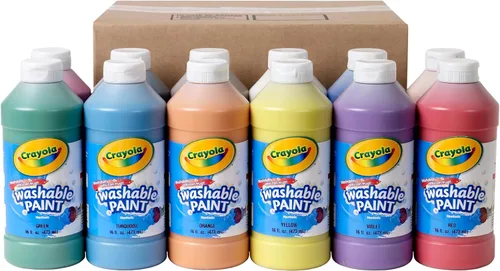 Vista 11 de Crayola Juego de Pintura a Prueba de Derrames (25 unidades), Pintura Lavable para Niños, Suministros de Manualidades para Niños, Regalo Navideño