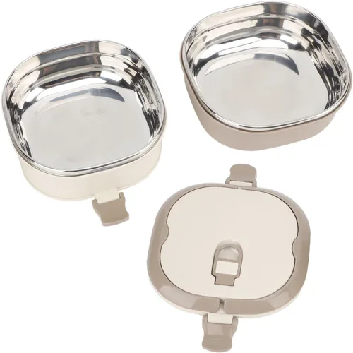 Vista 9 de Contenedor de alimentos aislado, lonchera térmica aislada, caja térmica de acero inoxidable con diseño sellado a prueba de fugas, apto