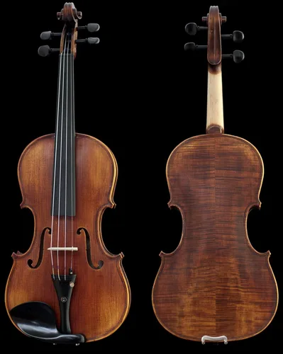 Vista 10 de Sky Mastero Sound 1/2 Tamaño Profesional Hecho a Mano Satén Acústico Violín Estilo Antiguo