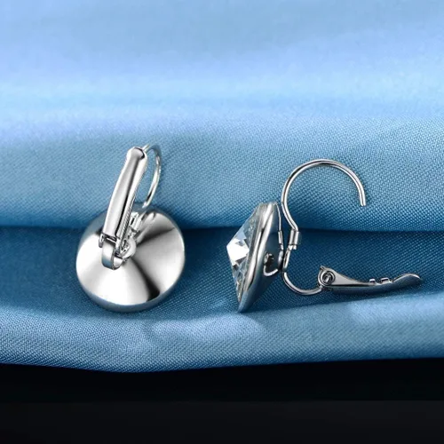 Vista 5 de Bella Drop Earrings Crystals 18K White Gold Plated Hypoallergenic Dangle Earrings Jewelry for Women