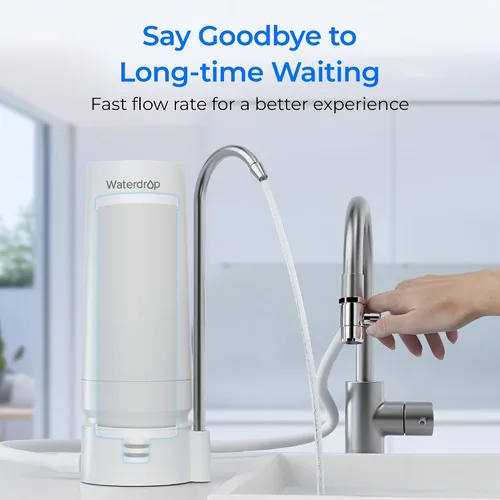 Vista 8 de Waterdrop WD-CFF-03 Filtro de agua de repuesto, filtro de agua para encimera, vida útil de 4000 galones, filtros de agua de repuesto para fregadero