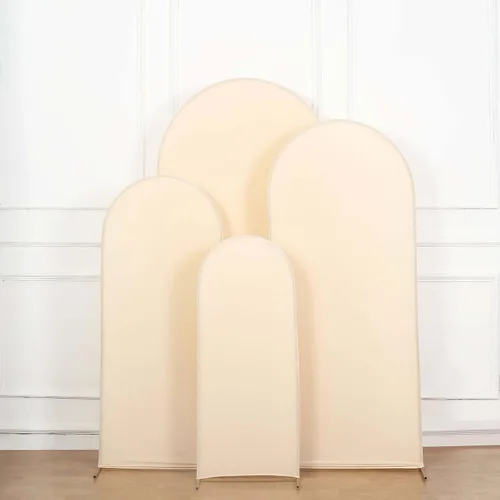 Vista 50 de Efavormart - Funda de elastano ajustada de elastano beige de 5 pies, ajuste cómodo, manga de fondo redonda para temas bohemios neutros y escenarios