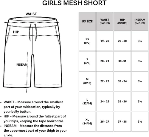 Vista 6 de Real Essentials Paquete de 4 pantalones cortos deportivos de malla para niñas con bolsillos