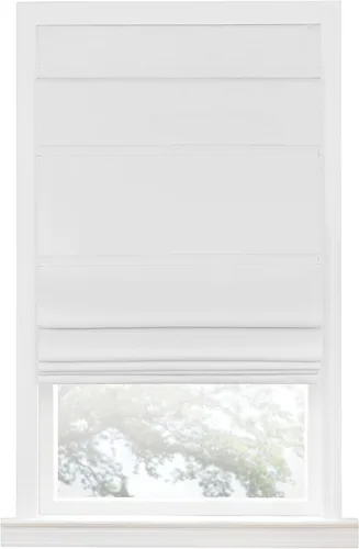 Vista 4 de PowerSellerUSA Cortinas a cuadros de búfalo sin cordones, persianas romanas para ventanas, tela de oscurecimiento de habitación, diseño clásico a