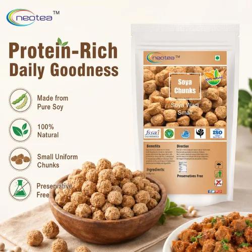 Vista 8 de Neotea Trozos de Soja Wadi Pequeño Soja Alta Proteína y Pura Vegetariana Soja Wadi 17.64 oz