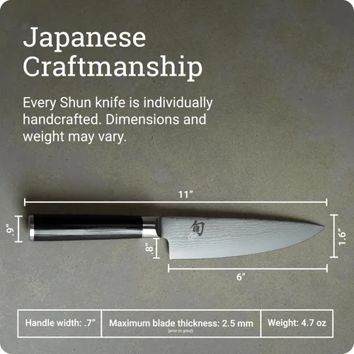 Vista 5 de Shun cuchillo clásico para chef, 6 pulgadas, Negro
