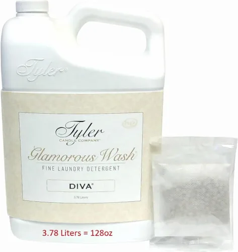 Vista 12 de Tyler Candle Glamorous - Detergente líquido para lavado, líquido, Diva, 16 onzas líquidas, con bolsa para secadora, bolsa individual, tapa a prueba