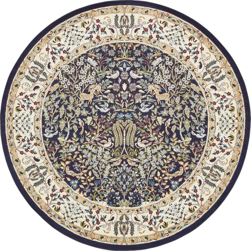 Vista 40 de Unique Loom Colección Narenj - Alfombra de área - Bristol (2' 2" x 3' 1" ovalada, azul/beige)