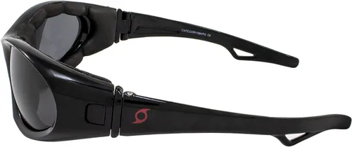 Vista 4 de Hurricane Eyewear Category-5 Water-Sports Floating Goggles Interchangeable to Sunglasses Black Frame w/Polarized Smoke Lens