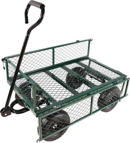 Vista 5 de Con un remolque de cuatro ruedas con un lado desmontable de doble cubierta, el coche de red multifuncional de acero resistente se puede utilizar