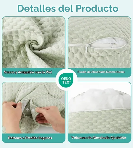 Vista 5 de Almohada de embarazo refrescante para dormir Almohada de maternidad de Todo verde