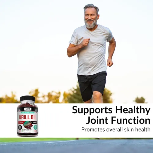 Vista 3 de Kaya Naturals - Aceite de krill antártico de 500 mg con Omega 3, EPA, DHA, fosfolípidos y suplemento de astaxantina - Vitamina para el cerebro