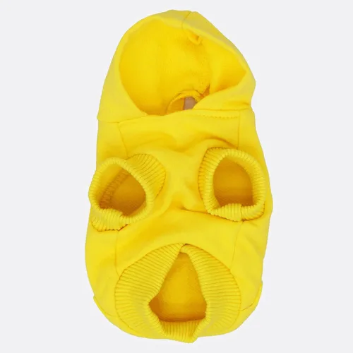 Vista 4 de LOPHIPETS Sudaderas con capucha de algodón para perros pequeños, chihuahua, ropa para cachorros, abrigo para clima frío, color amarillo, XXS