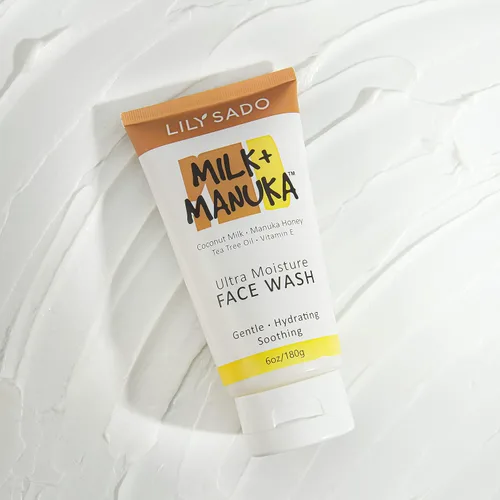 Vista 5 de LILY SADO MILK+MANUKA™ Limpiador facial de leche de coco y miel de manuka - Limpiador facial ultra hidratante natural limpia, equilibra, calma e