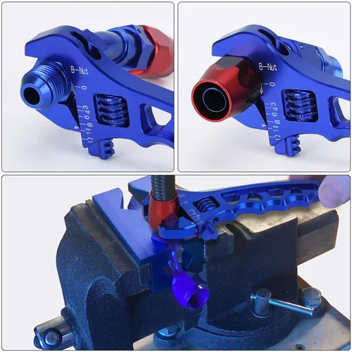 Vista 5 de PTNHZ AN Llave ajustable de aluminio ligero AN3-AN12 Llave de herramienta de montaje de manguera (azul)