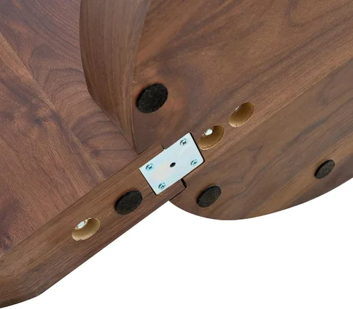 Vista 9 de Ebullient Mesa de centro redonda moderna de cristal, 3 niveles con base de madera, mesa central geométrica para sala de estar, muebles de acento