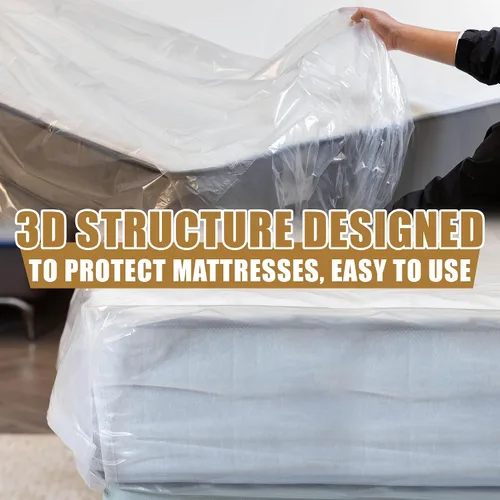 Vista 7 de Bolsa de colchón de plástico para mudanza o almacenamiento, tamaño individual, 1.5 mil Twin/Twin XL Size,Mattress Protector Covers,Moving