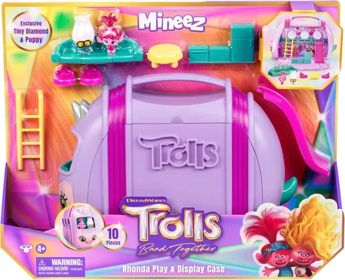 Vista 6 de DREAMWORKS TROLLS Band Together Mineez 10 piezas Rhonda Play & Display Case Exclusivo de Amazon