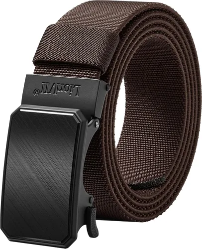 Vista 16 de LionVII Cinturón para hombre con trinquete elástico, cinturón elástico para el trabajo con hebilla automática para hombres, 1 3/8" ajustable