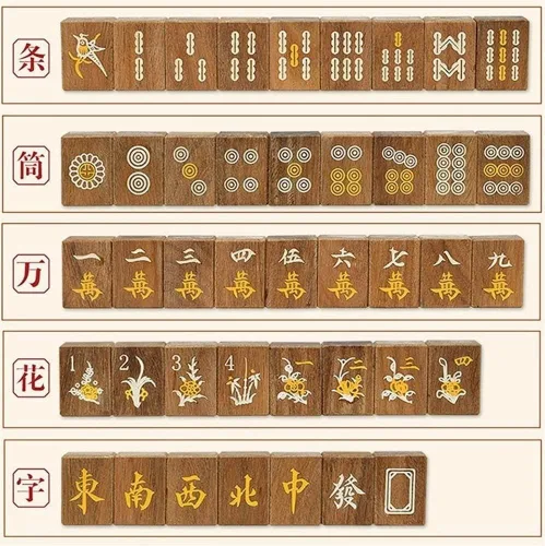 Vista 6 de Juego de mahjong chino, juegos tradicionales de mahjong, juego de mahjong de madera, 144 azulejos, juego de Majhong de viaje portátil