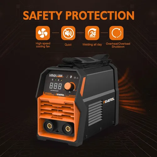 Vista 3 de Femerol Soldador de palo 130A, mini y portátil MMA soldador de arranque en caliente 110V máquina de soldadura ARC pantalla digital IGBT inversor