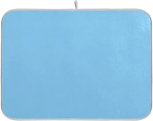 Vista 17 de Tapete de secado de platos pequeño beige XL para platos, accesorios de cocina, mostrador de microfibra, escurridor de platos, resistente al calor