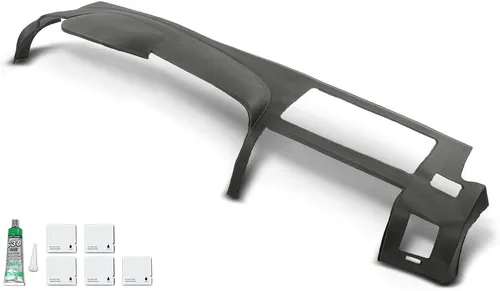 Vista 10 de PIT66 Panel de cubierta de tablero de TPE, compatible con Chevy Silverado/GMC Sierra 2007-2013 bisel negro (estilo doble guantera solamente) Fit
