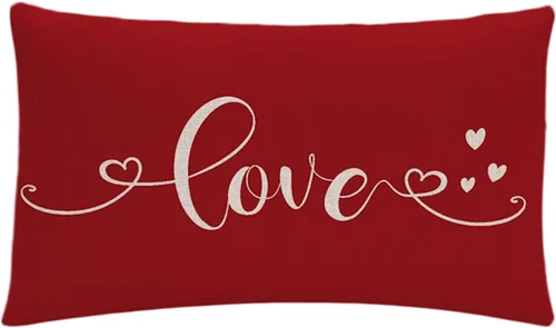 Vista 6 de 7COLORROOM Funda de almohada para el día de San Valentín, decoración del día de San Valentín, rectangular, funda de cojín de cintura, regalo