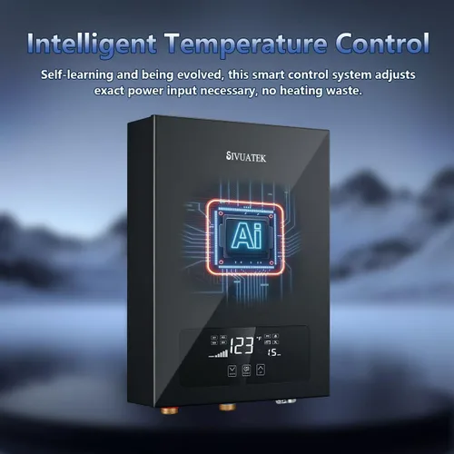 Vista 8 de Calentador de agua eléctrico sin tanque SIVUATEK 14kW, 240V - Agua caliente bajo demanda para toda la casa - Certificado ETL, automodulación