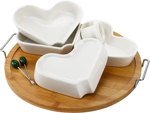 Vista 4 de ZEAYEA Bandeja para servir aperitivos de 11 pulgadas con soporte, plato de cerámica dividido para servir con palillos de comida para Navidad