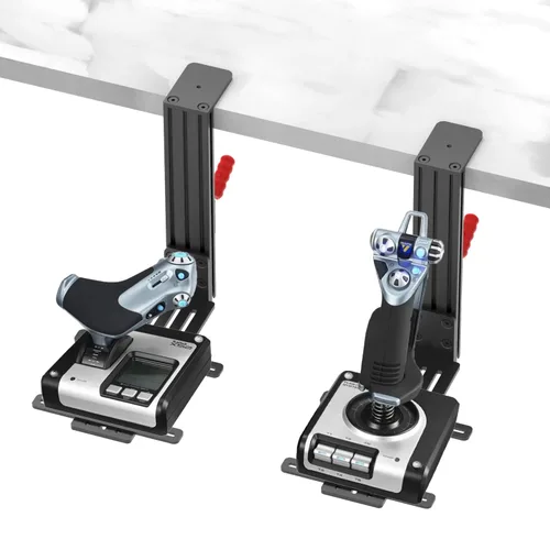 Vista 4 de HUYE 2 Pack Hotas Desk Mount for Flight Sim Game Joystick, Fits Thrustmaster Hotas Warthog,T-Flight, T.16000M, TCA, TSSH Shifter & Handbrake