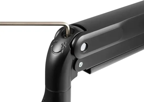 Vista 4 de Monoprice Workstream Collection - Soporte de escritorio ajustable con resorte de gas de movimiento completo para pantalla de 32 a 49 pulgadas