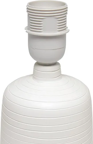 Vista 6 de Simple Designs LT2085-OFF Lámpara de mesa de cerámica lineal texturizada color blanco (4 unidades)