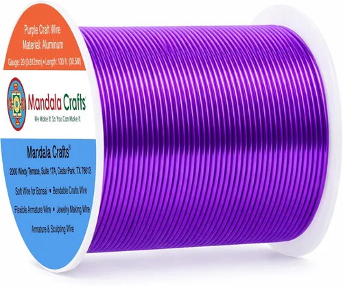 Vista 28 de Mandala Crafts - Alambre de aluminio anodizado de calibre 22 para hacer joyas - 137.2 m de alambre flexible surtido y coloreado - Doble para bonsái